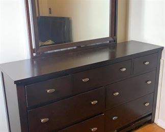 Modern Wooden Dresser w Mirror