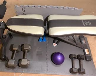 Exercise Fitness Bench & Dumbbell