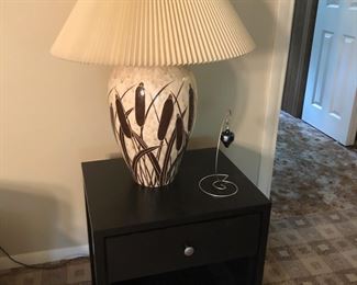 Side Table, Cattail Lamp