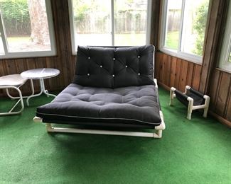 Vintage PVC Double Chaise Lounge Chair