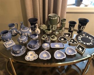 Wedgwood Jasperware - Black Bassalt, Blue & Green