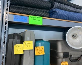 Dewalt Jig Saw , Bosch 3/8 Drill , Makita Right Angle Grinder , Craftsman Router , Moving Blankets