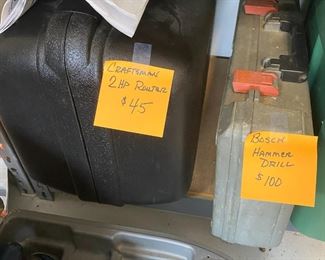 Craftsman 2 HP Router , Bosch Hammer Drill