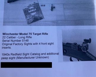 Winchester Model 75 Target Rifle