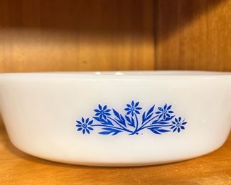 Anchor Hocking Fire King "Royal Blue" Milk Glass Casserole Dish