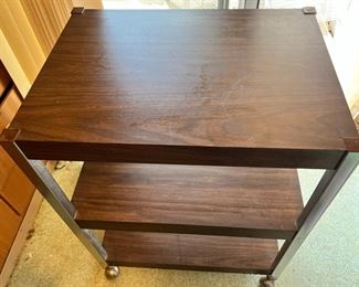 Mid Century 3 Tier Rolling Cart