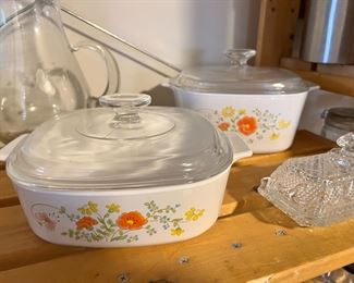 2 Liter - Vintage Corning Ware Wildflower Casserole Dish with Lid, 3 Quart - Wildflower Corning Ware Casserole Dish with Lid