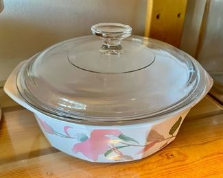 Mikasa Fire & Ice Continental Silk Flowers Covered Casserole Dish