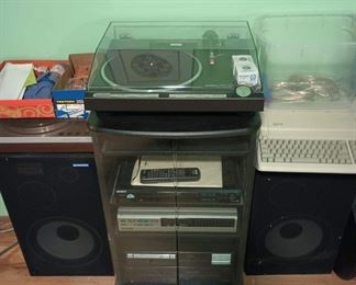 Pioneer Speaker - G301WAII, Pioneer Turntable - PL-L100, Glass Front Stereo Cabinet