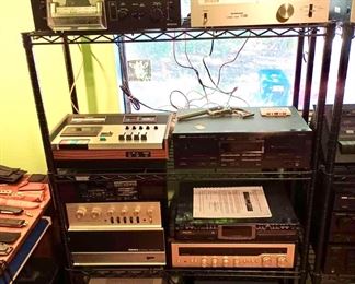 Pioneer Cassette Deck CT F700, Teac AN-180 Noise Reduction Unit, Realistic AX-190 Shortwave Receiver, Realistic Apm-100 Audio Power Meter, Nakamichi 600 Cassette Deck Console Cover, Dual Deck Audio CD Recorder- CDR775