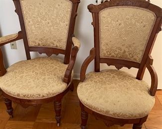 PRESALE ITEMS -all sales are final  Victorian Eastlake Chairs-all are sold "as is".  Each $150 plus sales tax. Sold seperately