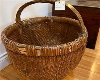 Antique Shanxi Chinese Willow Basket - mid 1900s