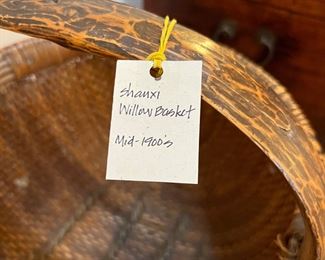 Antique Shanxi Chinese Willow Basket - mid 1900s