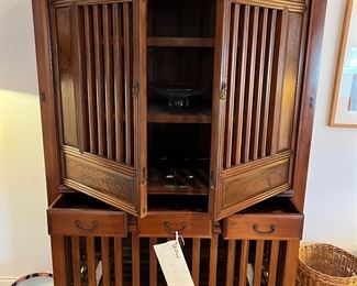 Antique Yellow Cypress China Cabinet from Taiwan - with Purchase documents
