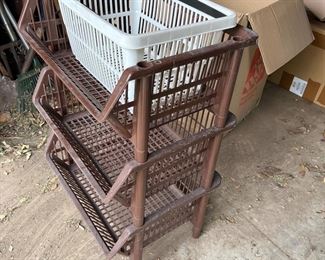 Vintage Plastic Racks and Basket