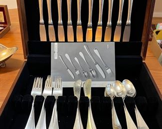 Danish Silversmiths Inc Mid Century Silver Flatware w/ Documents