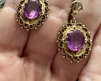 14k Pink Sapphire Earrings