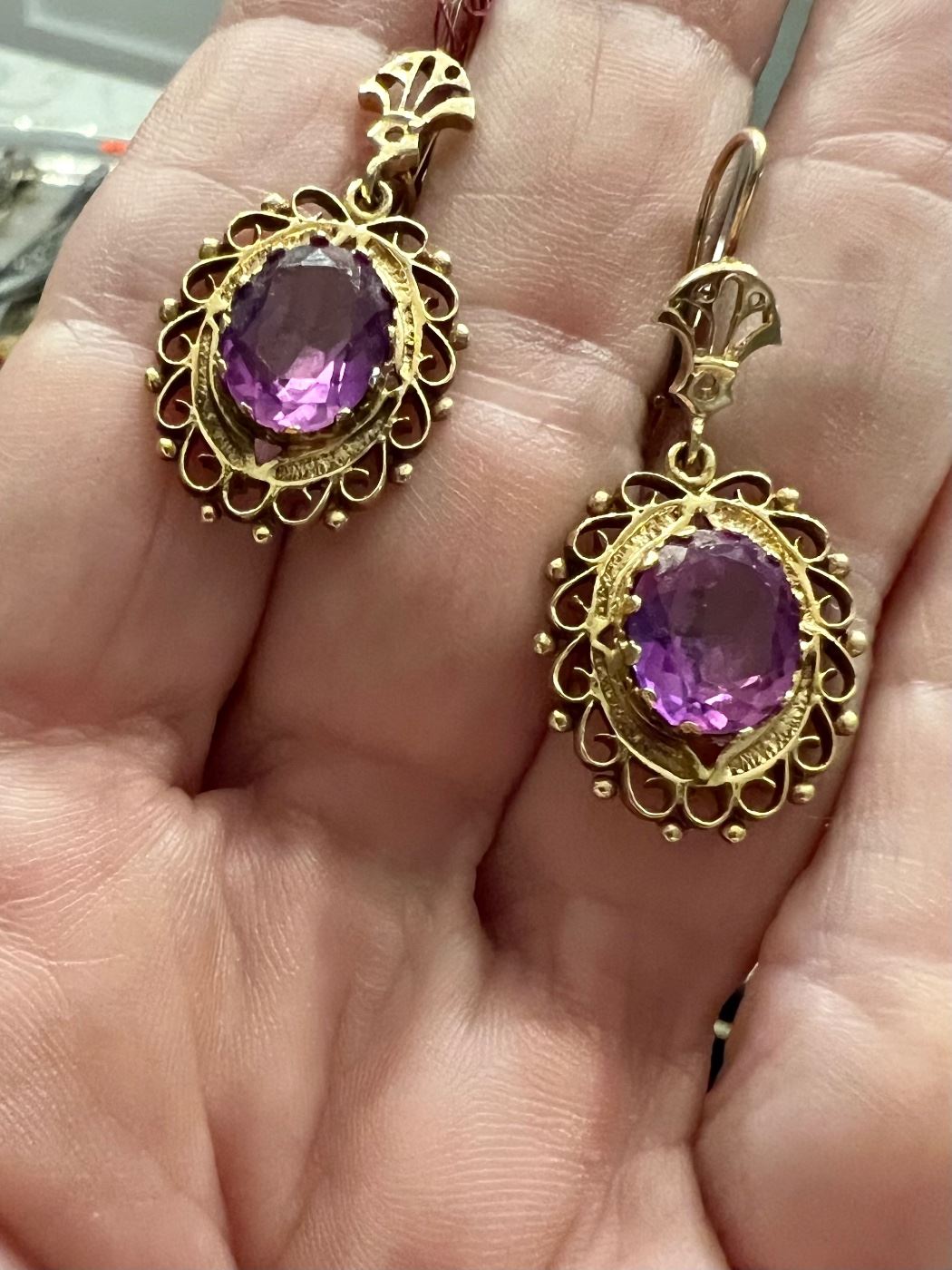 14k Pink Sapphire Earrings