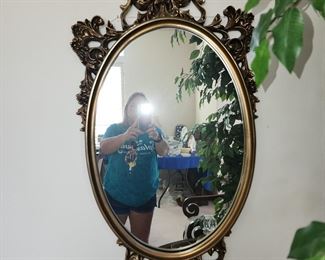Gold Gilded Ornate Oval Mirror