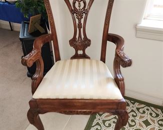 Single Mahogany Ornate  Arm Chair