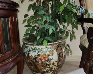 Oversized Oriental Peacock Fish Bowl -
Used as Planter