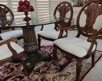 Base of Kitchen Table - One of Four Chairs - Beautiful Rug - Excellent Condition 