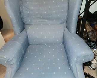 High Back Wing Back Blue Chair