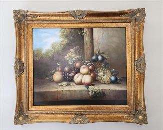 Still Life Painting in Gold Gilded Painting