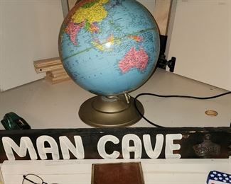 Man Cave Sign - World Globe