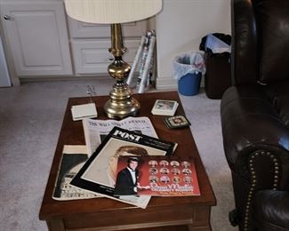 Side Table - Brass Table Lamp