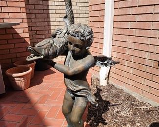 Antique Bronze 48"H Angel Fountain 