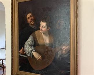 Old Master 17th century oil on canvas “The Duet”