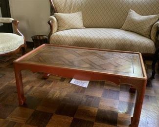 Vintage chinoiserie coffee table by Baker Furn. Co.