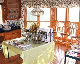 Lots of entertaining cookware, cookbooks and more.