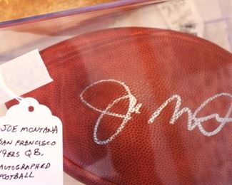 Joe Montana autographed football, San Francisco 49rs Q.B.
