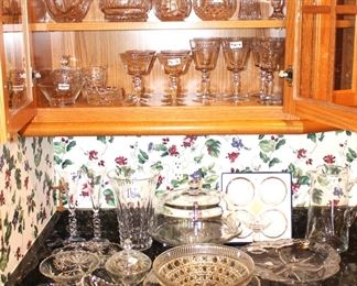 Large amount of pretty glassware.
