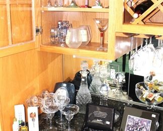 We have two separate bar areas.  They are both full of glassware and bar items.  