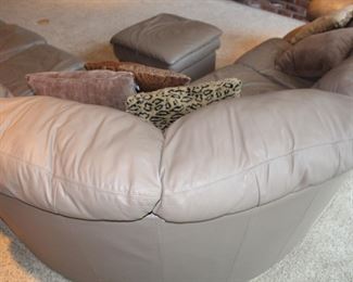 Back side of leather sectional.  