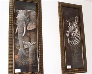 This room is full of safari like pictures and home decor. 