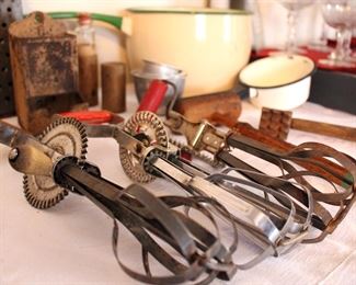 Vintage mechanical egg beaters