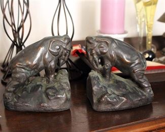Pair of copper Elephant bookends