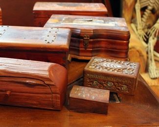 Lots of wooden keepsake boxes