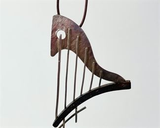 Fine Sterling Silver Mid Century Modernist Harp Piano 16� Necklace
