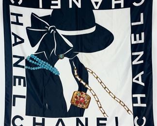 Vintage Chanel Mademoiselle Silk Scarf
