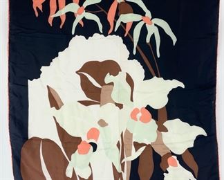 Vintage Pierre Cartier Abstract Silk Scarf
