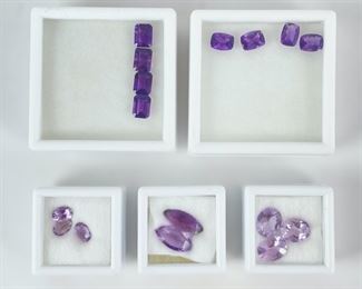 16 Fine Faceted Brazilian & Other Amethyst Loose Gemstones, 25 Cts
