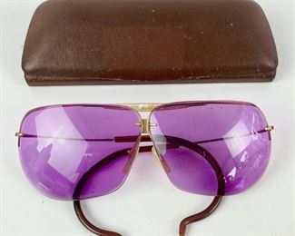 Vintage MOD Retro Purple Prescription Sunglasses W/ Case
