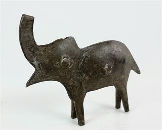Antique Bronze Elephant 2.5� Thin Figurine
