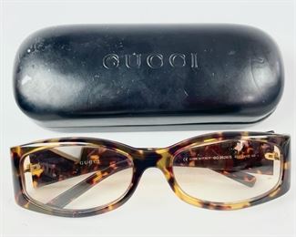 Gucci Tortoise Shell Prescription Sunglasses W/ Case
