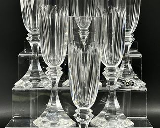 Set Of Six Saint Louis 1767 French Crystal Champagne Glasses
